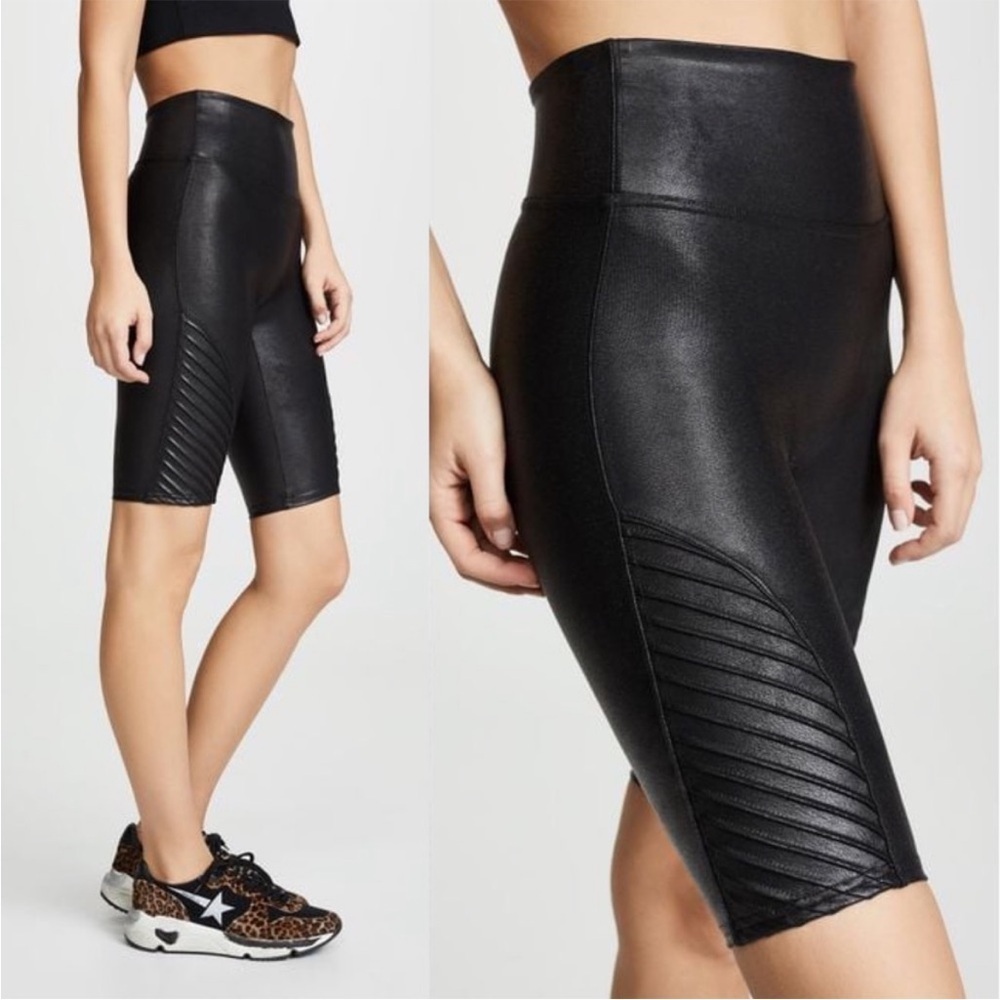 Spanx faux leather Moto bike short - Picture 3 of 10